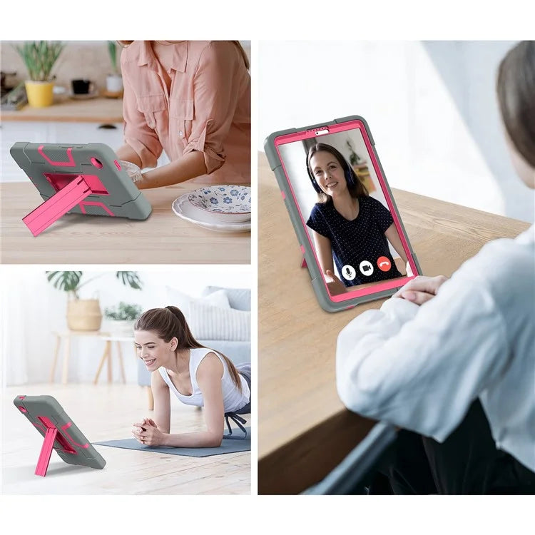 For Samsung Galaxy Tab A9 Kickstand Case Silicone + PC Dual Color Tablet Cover