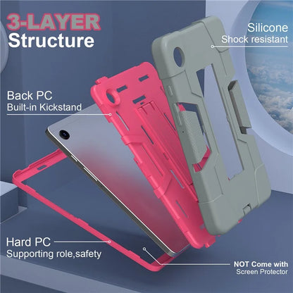 For Samsung Galaxy Tab A9 Kickstand Case Silicone + PC Dual Color Tablet Cover