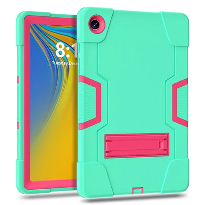 For Samsung Galaxy Tab A9+ Case Dual Color Silicone + PC Kickstand Cover