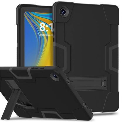 For Samsung Galaxy Tab A9+ Case Dual Color Silicone + PC Kickstand Cover