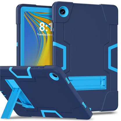 For Samsung Galaxy Tab A9+ Case Dual Color Silicone + PC Kickstand Cover