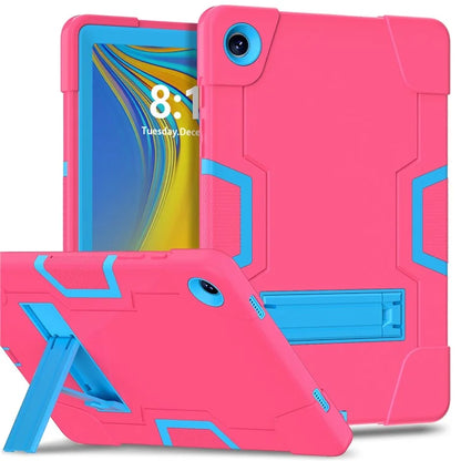 For Samsung Galaxy Tab A9+ Case Dual Color Silicone + PC Kickstand Cover