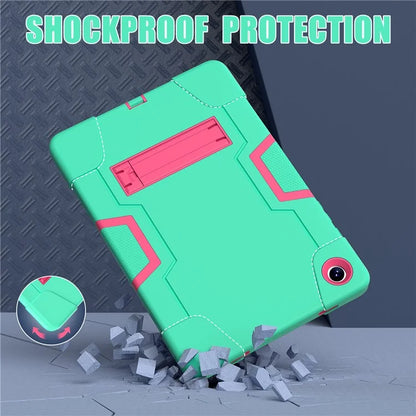 For Samsung Galaxy Tab A9+ Case Dual Color Silicone + PC Kickstand Cover