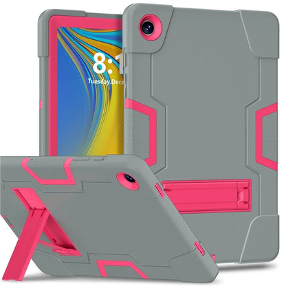 For Samsung Galaxy Tab A9+ Case Dual Color Silicone + PC Kickstand Cover