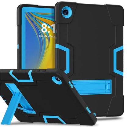 For Samsung Galaxy Tab A9+ Case Dual Color Silicone + PC Kickstand Cover