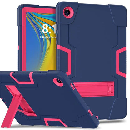 For Samsung Galaxy Tab A9+ Case Dual Color Silicone + PC Kickstand Cover