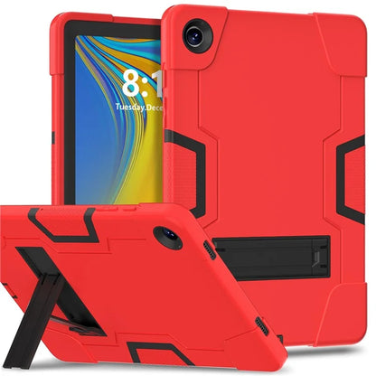 For Samsung Galaxy Tab A9+ Case Dual Color Silicone + PC Kickstand Cover