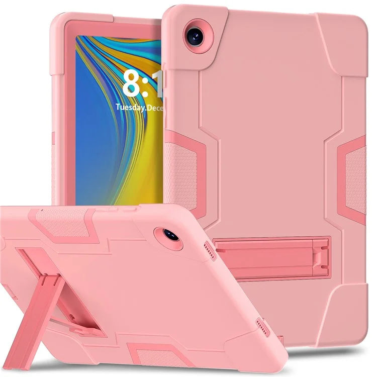 For Samsung Galaxy Tab A9+ Case Dual Color Silicone + PC Kickstand Cover