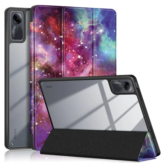 For Xiaomi Redmi Pad SE Tablet Case Tri-fold Stand Pattern Printing Smart Cover with Pen Slot
