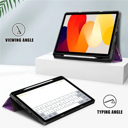 For Xiaomi Redmi Pad SE Tablet Case Tri-fold Stand Pattern Printing Smart Cover with Pen Slot