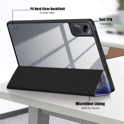 For Xiaomi Redmi Pad SE Tablet Case Tri-fold Stand Pattern Printing Smart Cover with Pen Slot