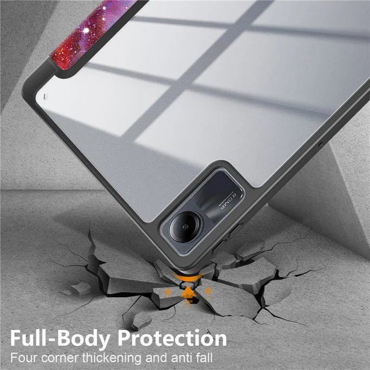 For Xiaomi Redmi Pad SE Tablet Case Tri-fold Stand Pattern Printing Smart Cover with Pen Slot