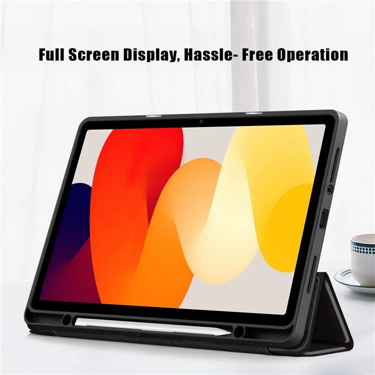 For Xiaomi Redmi Pad SE Tablet Case Tri-fold Stand Pattern Printing Smart Cover with Pen Slot