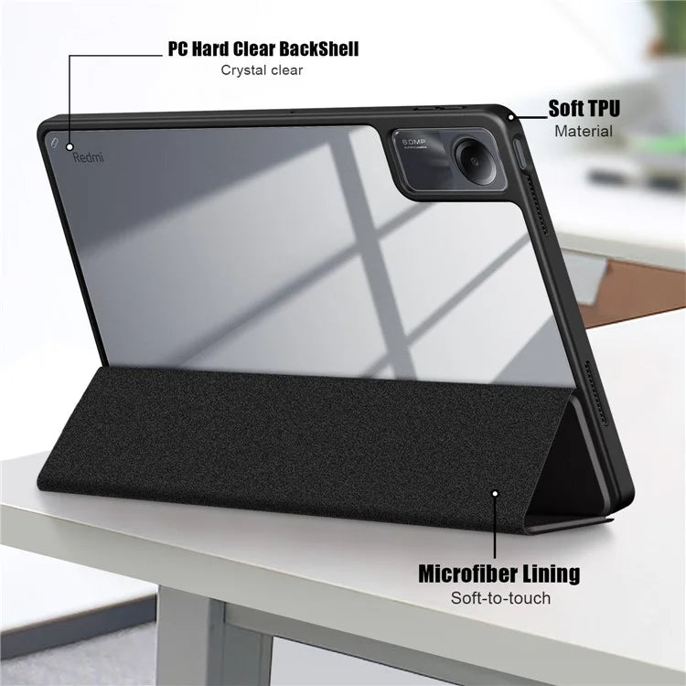 For Xiaomi Redmi Pad SE Tablet Case Tri-fold Stand Pattern Printing Smart Cover with Pen Slot