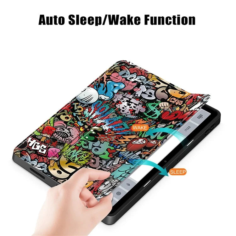 For Xiaomi Redmi Pad SE Tablet Case Tri-fold Stand Pattern Printing Smart Cover with Pen Slot