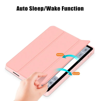 For Xiaomi Redmi Pad SE Tri-fold Stand Smart Case Leather+TPU+Acrylic Tablet Cover with Pen Slot