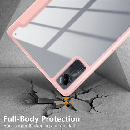 For Xiaomi Redmi Pad SE Tri-fold Stand Smart Case Leather+TPU+Acrylic Tablet Cover with Pen Slot