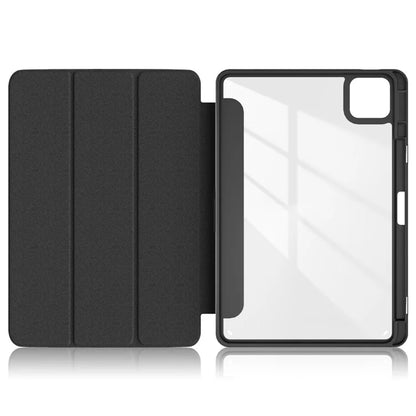 For Xiaomi Redmi Pad 6 Tri-fold Stand Cover with Pen Slot Leather+TPU+Acrylic Tablet Case