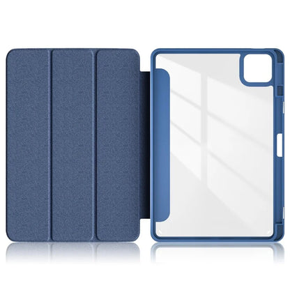 For Xiaomi Redmi Pad 6 Tri-fold Stand Cover with Pen Slot Leather+TPU+Acrylic Tablet Case