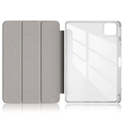 For Xiaomi Redmi Pad 6 Tri-fold Stand Cover with Pen Slot Leather+TPU+Acrylic Tablet Case