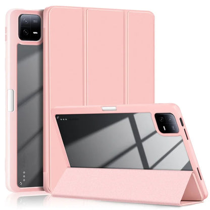 For Xiaomi Redmi Pad 6 Tri-fold Stand Cover with Pen Slot Leather+TPU+Acrylic Tablet Case