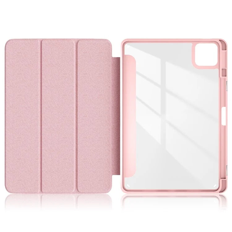 For Xiaomi Redmi Pad 6 Tri-fold Stand Cover with Pen Slot Leather+TPU+Acrylic Tablet Case
