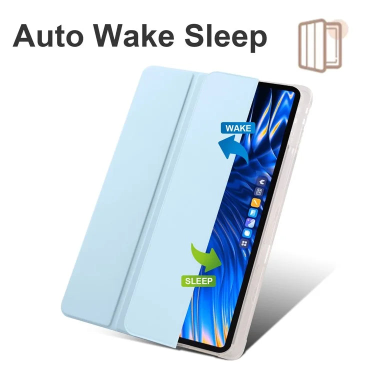 For Xiaomi Pad 6 Max 14 Case Tri-fold Stand Clear Back Tablet Cover with Pen Slot