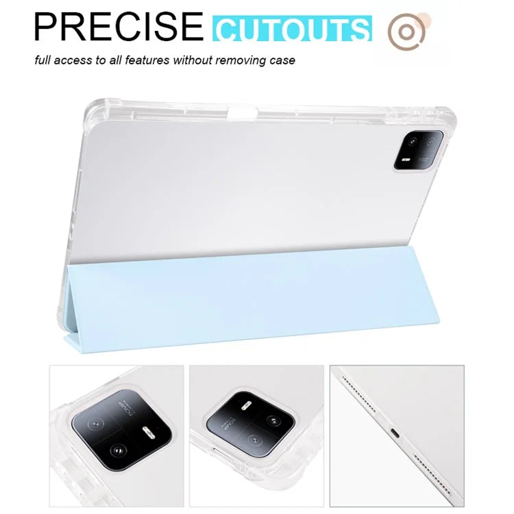 For Xiaomi Pad 6 Max 14 Case Tri-fold Stand Clear Back Tablet Cover with Pen Slot