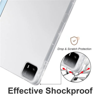 For Xiaomi Pad 6 Max 14 Case Tri-fold Stand Clear Back Tablet Cover with Pen Slot