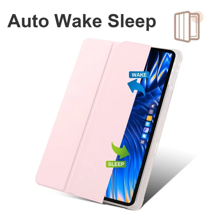 For Xiaomi Pad 6 Max 14 Case Tri-fold Stand Clear Back Tablet Cover with Pen Slot