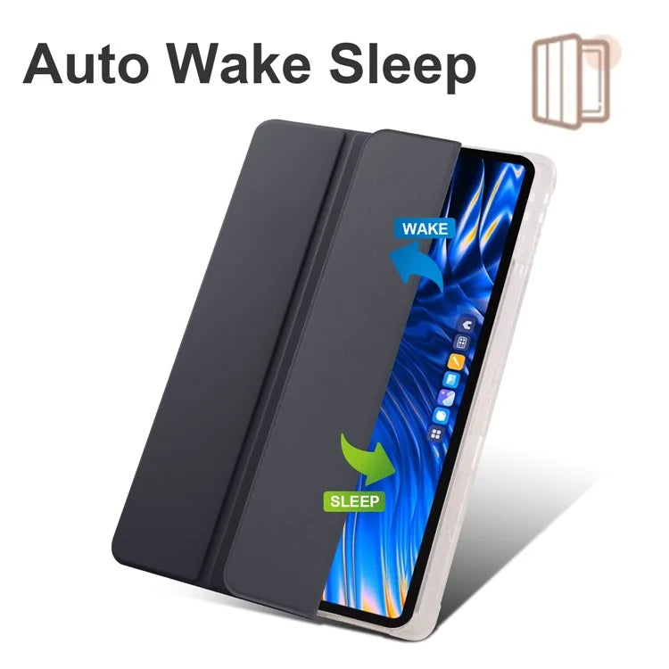 For Xiaomi Pad 6 Max 14 Case Tri-fold Stand Clear Back Tablet Cover with Pen Slot