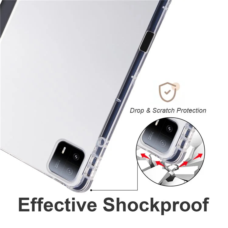 For Xiaomi Pad 6 Max 14 Case Tri-fold Stand Clear Back Tablet Cover with Pen Slot