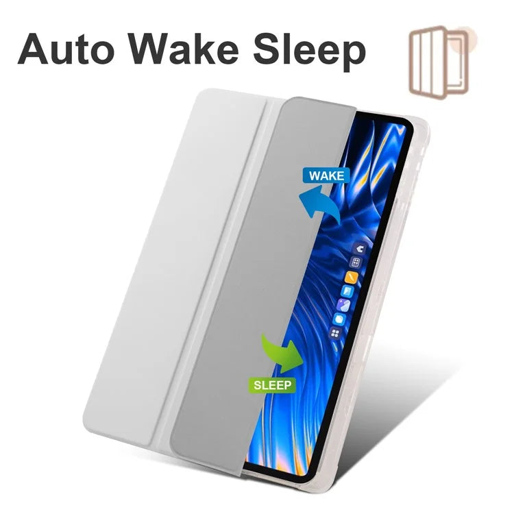 For Xiaomi Pad 6 Max 14 Case Tri-fold Stand Clear Back Tablet Cover with Pen Slot