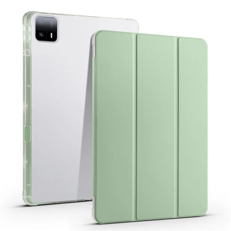For Xiaomi Pad 6 Max 14 Case Tri-fold Stand Clear Back Tablet Cover with Pen Slot