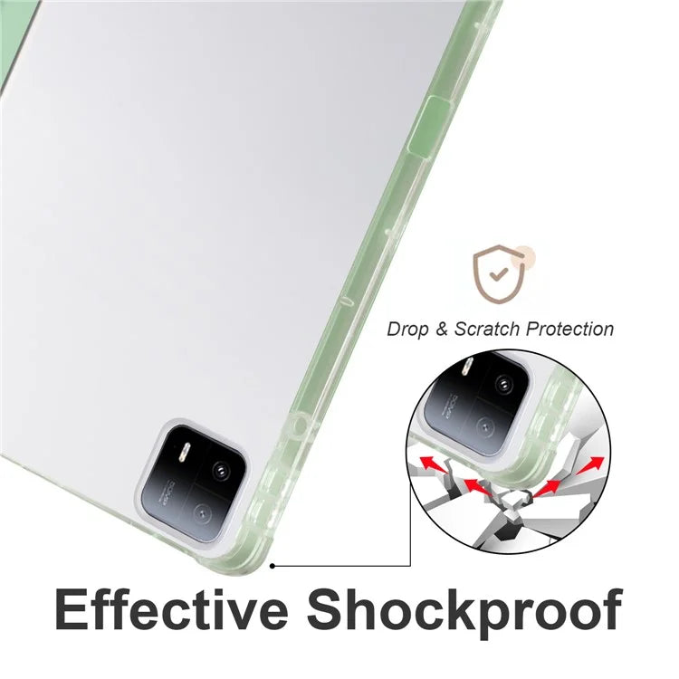 For Xiaomi Pad 6 Max 14 Case Tri-fold Stand Clear Back Tablet Cover with Pen Slot