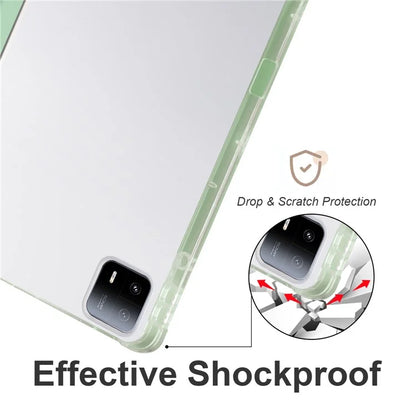 For Xiaomi Pad 6 Max 14 Case Tri-fold Stand Clear Back Tablet Cover with Pen Slot