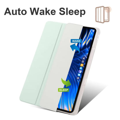 For Xiaomi Pad 6 Max 14 Case Tri-fold Stand Clear Back Tablet Cover with Pen Slot