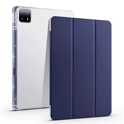 For Xiaomi Pad 6 Max 14 Case Tri-fold Stand Clear Back Tablet Cover with Pen Slot