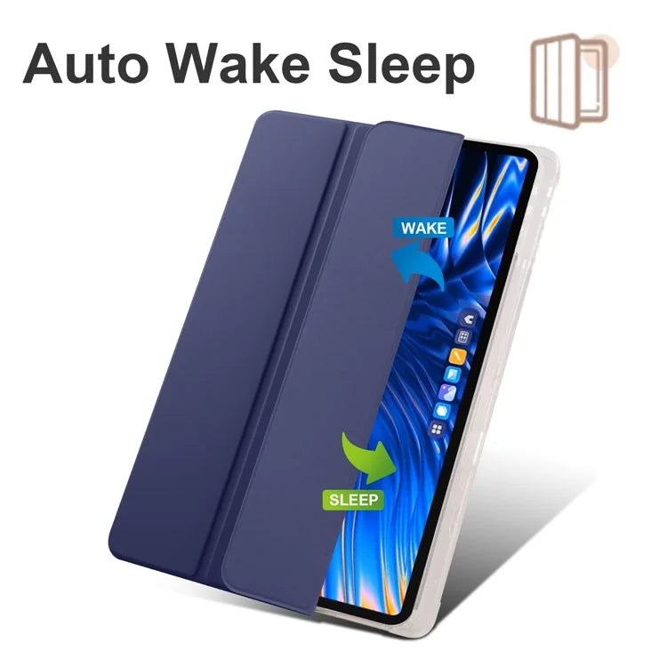 For Xiaomi Pad 6 Max 14 Case Tri-fold Stand Clear Back Tablet Cover with Pen Slot