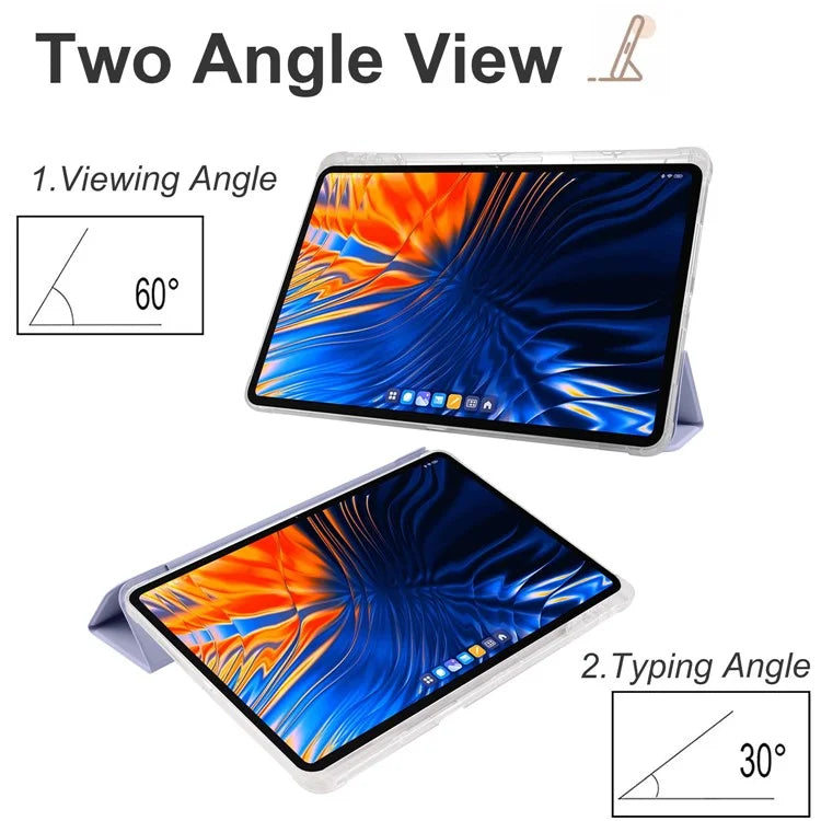 For Xiaomi Pad 6 Max 14 Case Tri-fold Stand Clear Back Tablet Cover with Pen Slot