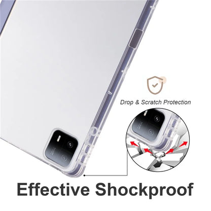 For Xiaomi Pad 6 Max 14 Case Tri-fold Stand Clear Back Tablet Cover with Pen Slot
