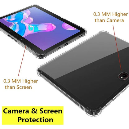 For Samsung Galaxy Tab Active4 Pro Clear Tablet Case Reinforced Corners TPU Cover