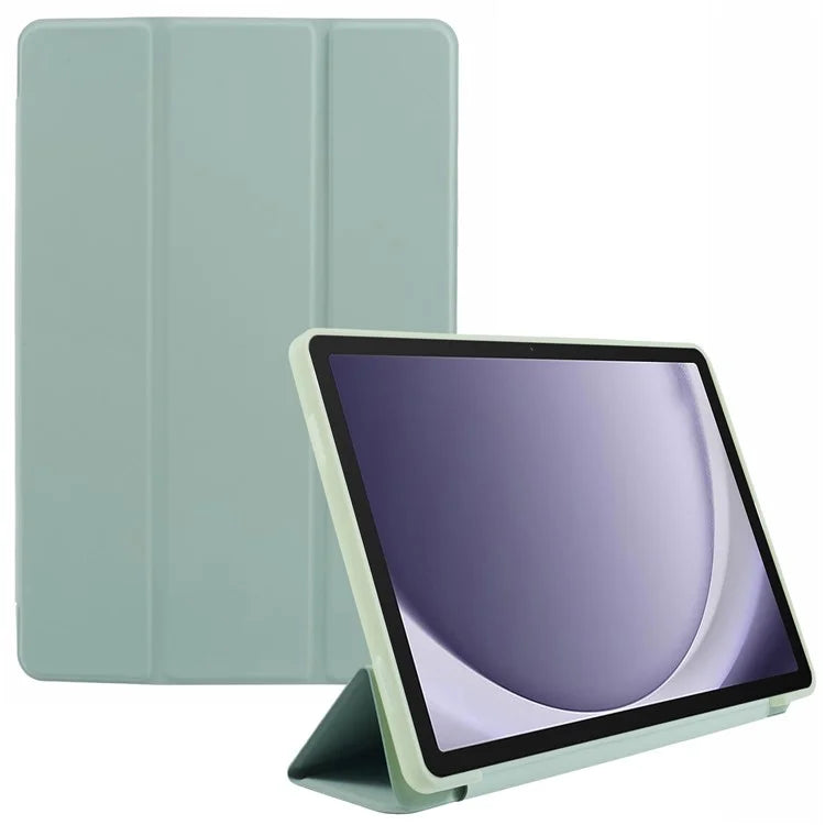 For Samsung Galaxy Tab A9 Tri-fold Stand Cover PU Leather Honeycomb Texture Tablet Case