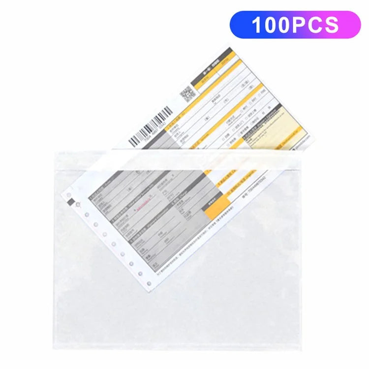 100Pcs 20x10cm Clear Self Adhesive Bags Document Envelopes Mailing Packaging Bags
