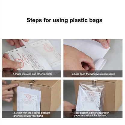 100Pcs 13x9cm Clear Mailing Bags Self Seal Posting Envelopes Packing Storage Back Bags