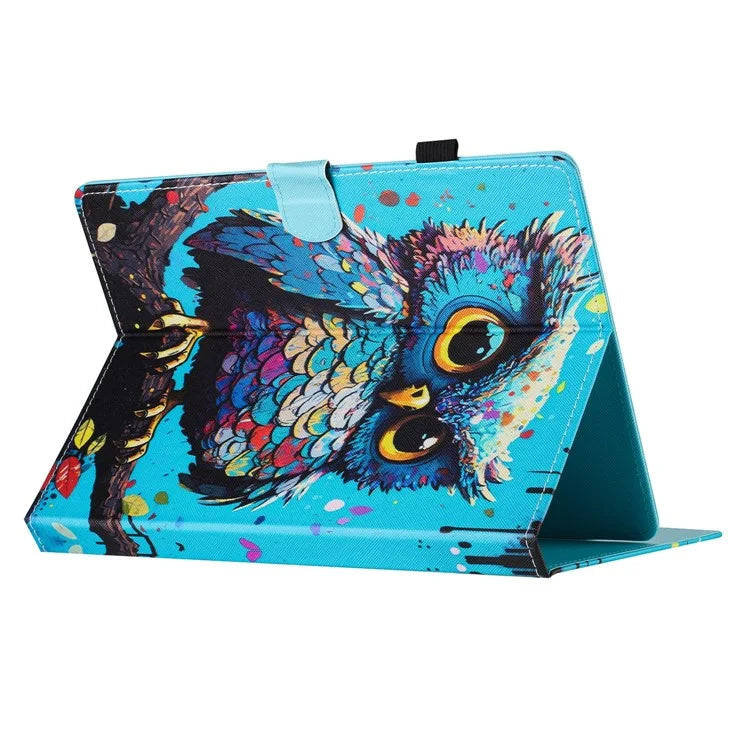 Universal 10-inch Tablet Case Pattern Printing Stand Card Holder Leather Cover