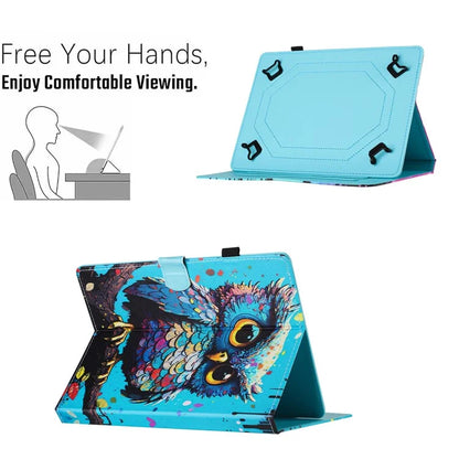Universal 10-inch Tablet Case Pattern Printing Stand Card Holder Leather Cover
