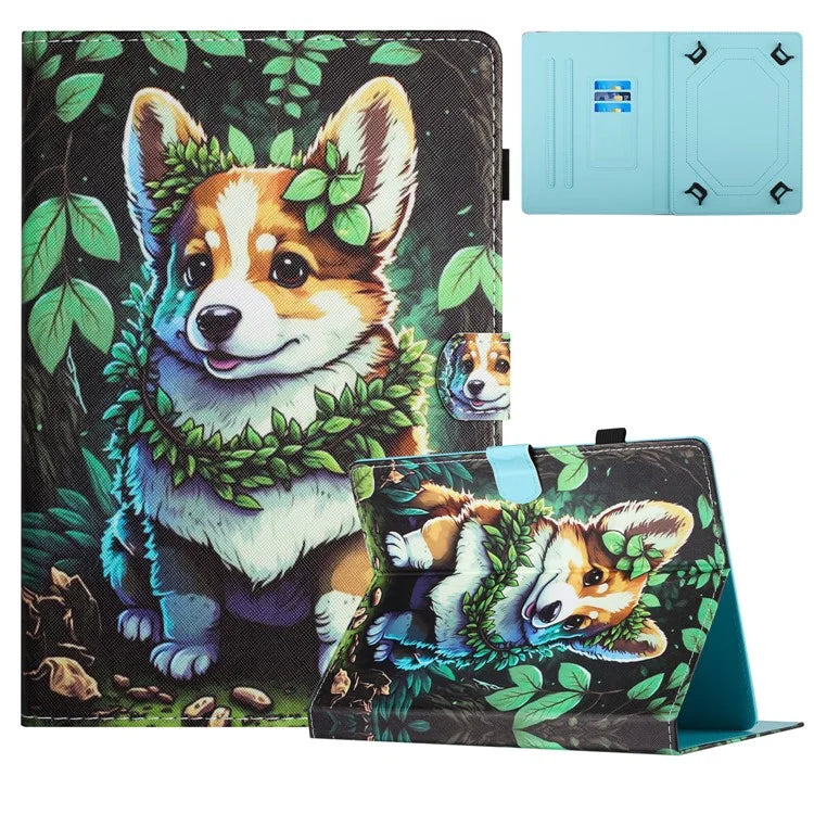 Universal 10-inch Tablet Case Pattern Printing Stand Card Holder Leather Cover