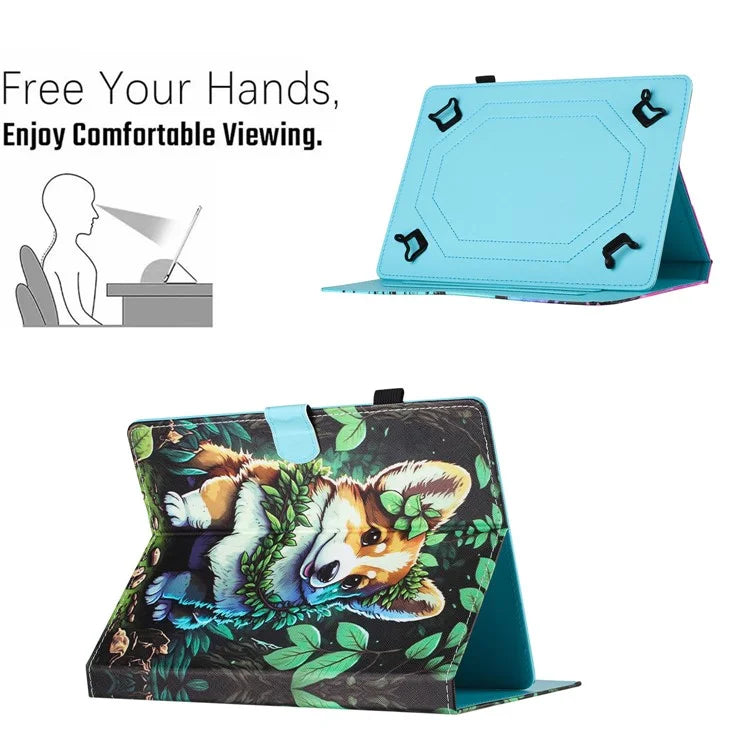 Universal 10-inch Tablet Case Pattern Printing Stand Card Holder Leather Cover