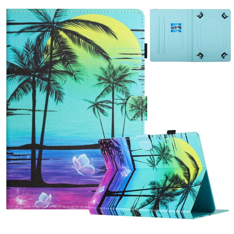 Universal 10-inch Tablet Case Pattern Printing Stand Card Holder Leather Cover